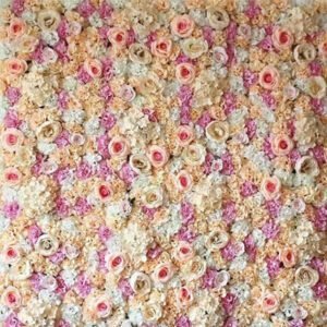 Vibrant mix flower wall for weddings and celebrations.