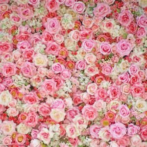 Gorgeous pink and white flower wall perfect for weddings and events.