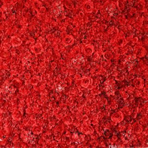 Bold and beautiful red flower wall, perfect for adding a pop of color to any event.