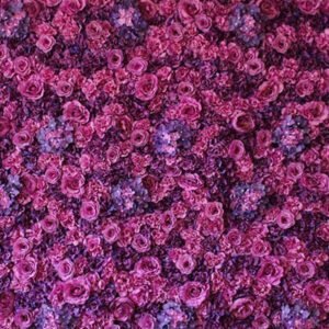 Lush purple flower wall, a luxurious backdrop for any event.