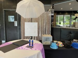 Close-up of a well-crafted photo booth.